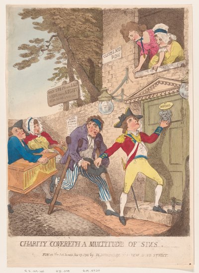 Nächstenliebe bedeckt eine Menge Sünden, 27. November 1781 von Thomas Rowlandson