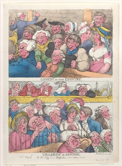 Komödie auf dem Land, Tragödie in London, 29. Mai 1807 von Thomas Rowlandson