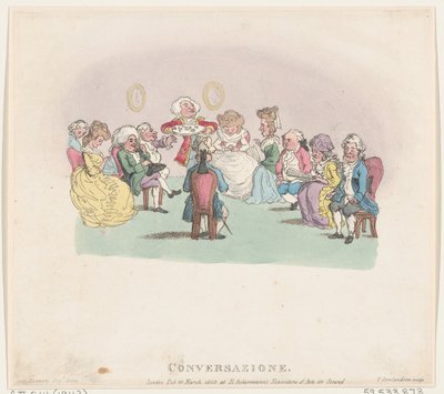 Konversation, 20. März 1803 von Thomas Rowlandson