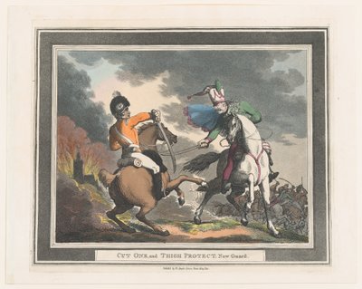 Schlag eins und Oberschenkel schützen neue Wache, 1798 von Thomas Rowlandson
