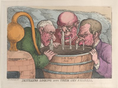 Destillateure, die ihr eigenes Geschäft betrachten, 10. Oktober 1811 von Thomas Rowlandson