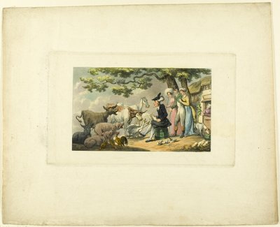Doctor Syntax zeichnet nach der Natur, aus Die Reise des Doctor Syntax von Thomas Rowlandson