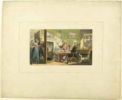 Doctor Syntax kehrt von seiner Tour zurück, aus Die Tour von Doctor Syntax von Thomas Rowlandson