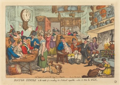 Doktor Syntax, mitten in einem heißen politischen Streit, möchte seinen Durst löschen von Thomas Rowlandson