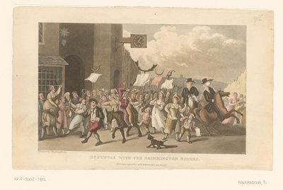 Doktor Syntax reitet auf seinem Pferd bei einer Charivari mit von Thomas Rowlandson
