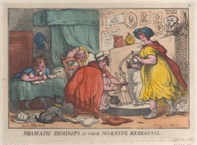 Dram-a-tic Demireps bei ihrer Morgenprobe, 30. September 1810 von Thomas Rowlandson