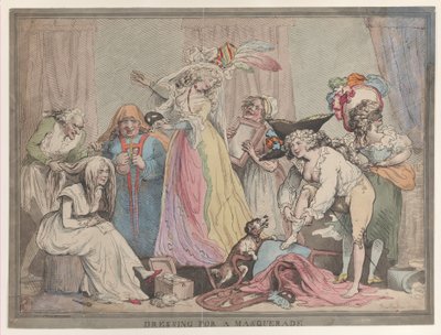 Vorbereitung für eine Maskerade, 1. April 1790 von Thomas Rowlandson
