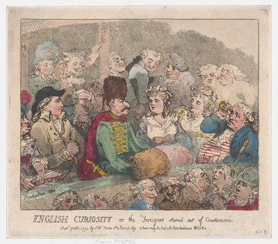 Englische Neugier oder der Ausländer aus der Fassung gebracht, 1. Januar 1794 von Thomas Rowlandson