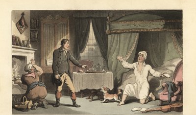 Englischer Gentleman erhält einen Brief von seiner Familie von Thomas Rowlandson