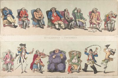 Engländer im November, Franzosen im November von Thomas Rowlandson
