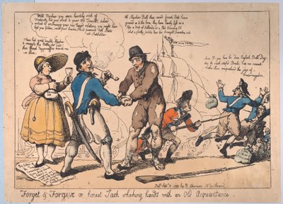 Vergessen & Vergeben, oder Ehrlicher Jack schüttelt einem alten Bekannten die Hand, 3. September 1799 von Thomas Rowlandson