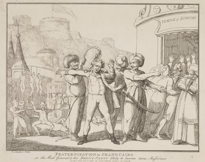 Brüderlichkeit in Groß-Kairo oder der verrückte General und seine fröhliche Party, die wahrscheinlich zahme Muslime werden von Thomas Rowlandson