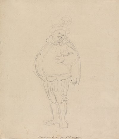 Henderson in der Rolle des Falstaff von Thomas Rowlandson
