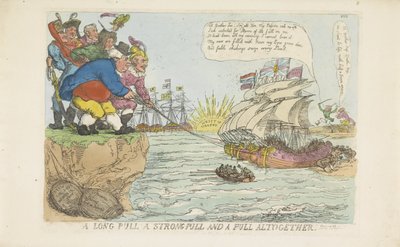 Holländische Flotte durch gemeinsame Anstrengung flott gemacht, 1813 von Thomas Rowlandson