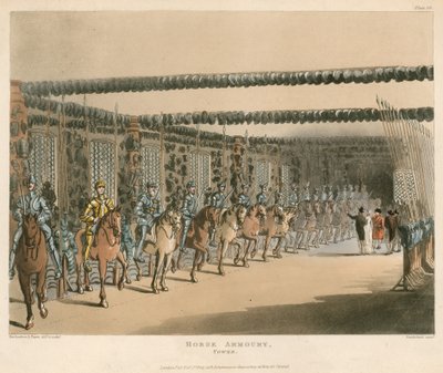 Pferderüstung im Tower of London von Thomas Rowlandson