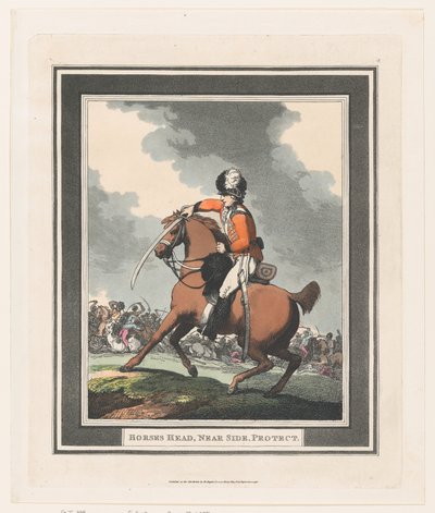 Pferdekopf, nahe Seite, Schutz von Thomas Rowlandson