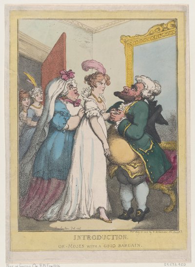 Einführung oder Moses mit einem guten Geschäft, 23. Juli 1806 von Thomas Rowlandson