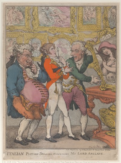 Italienische Bildhändler täuschen meinen Lord Anglaise, 30. Mai 1812 von Thomas Rowlandson