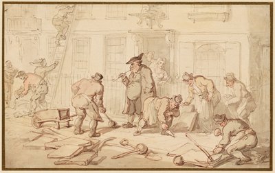 Arbeiter legen einen Gehweg von Thomas Rowlandson