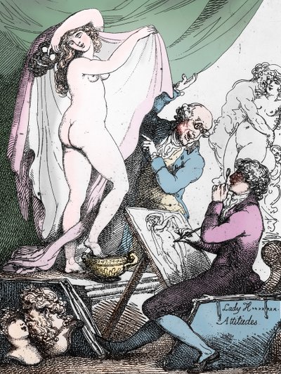 Lady Hamiltons Haltungen, um 1790 von Thomas Rowlandson