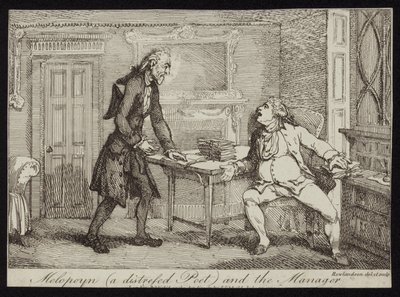 Melopoyn, ein verzweifelter Dichter und der Manager von Thomas Rowlandson