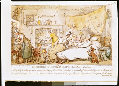 Elend des menschlichen Lebens: Einführender Dialog, veröffentlicht von R. Ackermann, 1807 von Thomas Rowlandson