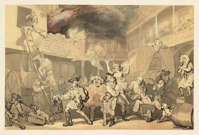 Peregrine rettet Emilia aus dem Gasthausbrand von Thomas Rowlandson