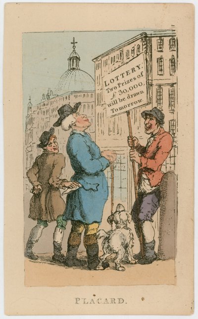 Plakat. Lotterie - zwei Preise von £30.000 werden morgen gezogen von Thomas Rowlandson
