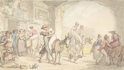 Vergnügen einer Poste aux Anes, aus Sentimental Travels (ca. 1821) von Thomas Rowlandson