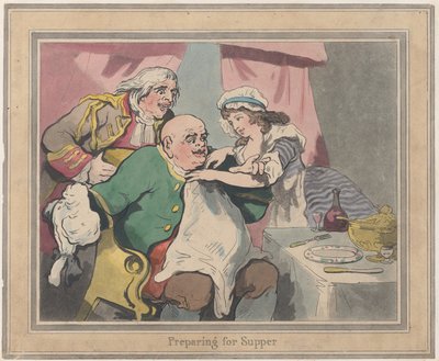 Vorbereitung auf das Abendessen, 22. Oktober 1789 von Thomas Rowlandson