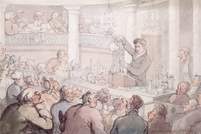 Professor F. Accum hält einen Vortrag am Surrey Institute, London, 1809 von Thomas Rowlandson