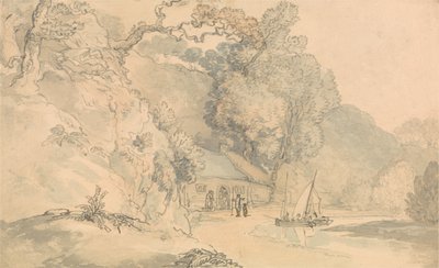 Flusslandschaft mit kleinen Booten von Thomas Rowlandson
