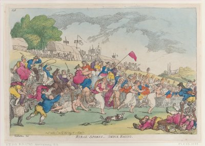Ländliche Sportarten, Schürzenrennen, [1. Oktober 1811], Nachdruck von Thomas Rowlandson