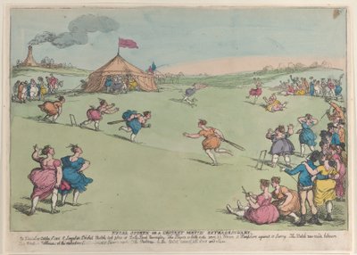 Ländliche Sportarten oder ein außergewöhnliches Cricketspiel von Thomas Rowlandson