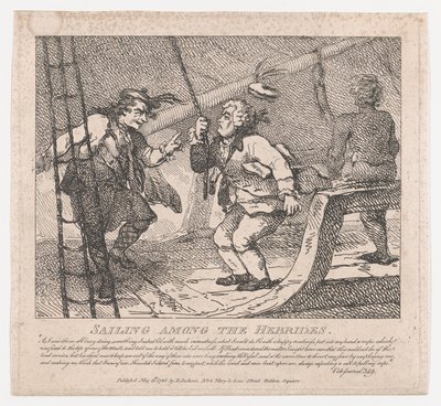 Segeln unter den Hebriden, malerische Schönheiten von Boswell, Teil der Zweite, 10. Juni 1786 von Thomas Rowlandson