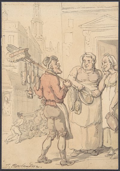 Straßenszene: Bürstenverkäufer von Thomas Rowlandson
