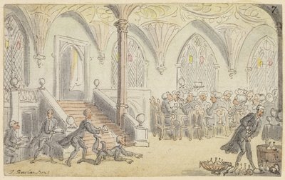 Studie für Dr. Syntax im College unterhalten von Thomas Rowlandson