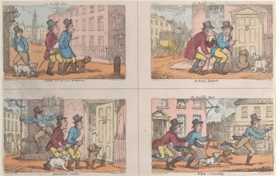 Die Jagd des Vogts: Morgens aufbrechen, in voller Fährte, Deckung brechen, 1809 von Thomas Rowlandson