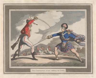 Die Folge des Nichtverlegens des Beins von Thomas Rowlandson