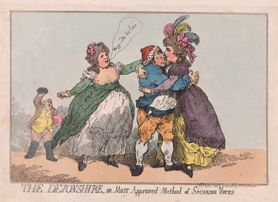 The Devonshire oder die am meisten bewährte Methode, Stimmen zu sichern, veröffentlicht 1784 von Thomas Rowlandson