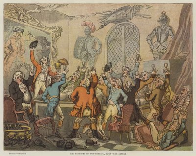 Die Launen der Fuchsjagd, 1788, das Abendessen von Thomas Rowlandson