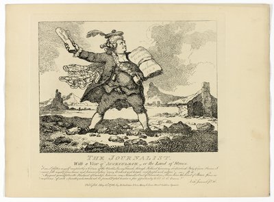 Der Journalist, aus Boswells Tour durch die Hebriden von Thomas Rowlandson