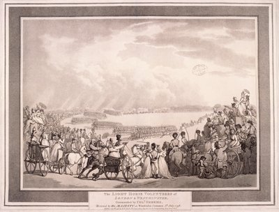 Die Leichten Kavallerie-Freiwilligen von London und Westminster von Thomas Rowlandson