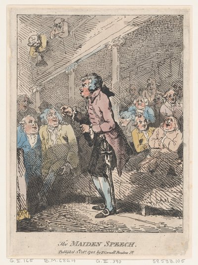 Die Jungfernrede, 5. Oktober 1785 von Thomas Rowlandson