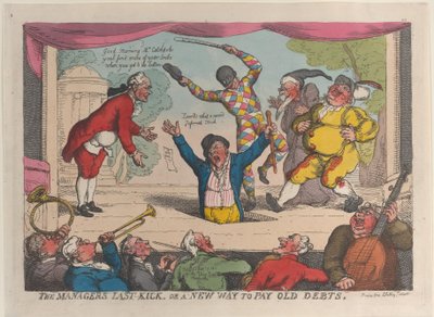 Der letzte Tritt des Managers oder eine neue Art, alte Schulden zu begleichen, 29. September 1811 von Thomas Rowlandson