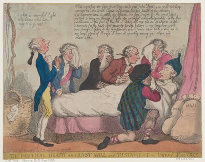 Der politische Tod und das letzte Testament von Johnny Mac-Cree von Thomas Rowlandson