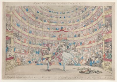 Die Aussicht vor uns, Respektvoll gewidmet den Sängern, Tänzern & Musikern, 13. Januar 1791 von Thomas Rowlandson