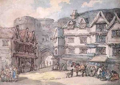 Das Südtor, Exeter von Thomas Rowlandson