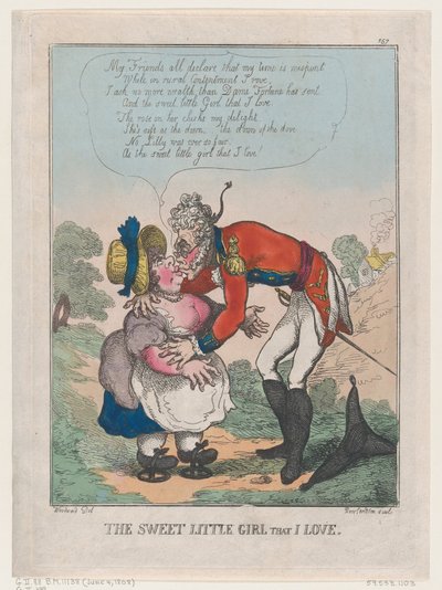 Das süße kleine Mädchen, das ich liebe, 4. Juni 1808 von Thomas Rowlandson