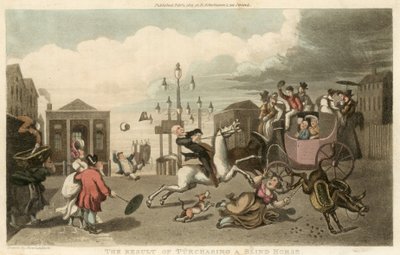Das Ergebnis des Kaufs eines blinden Pferdes von Thomas Rowlandson